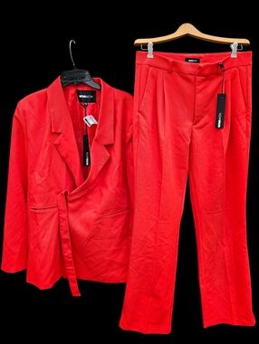 NOMADEN Red Belted Blazer & Pants Set Men's Size M